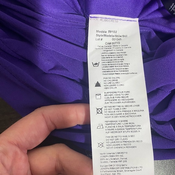 Joseph Ribkoff Purple Pleated V Neck Midi Dress Women’s 6 - Picture 12 of 13